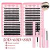 9-16mm Length False Eyelashes Natural Look Wispy Style DIY Lash Extension Kit Fluffy Clusters Volume Fans Fake Eyelash