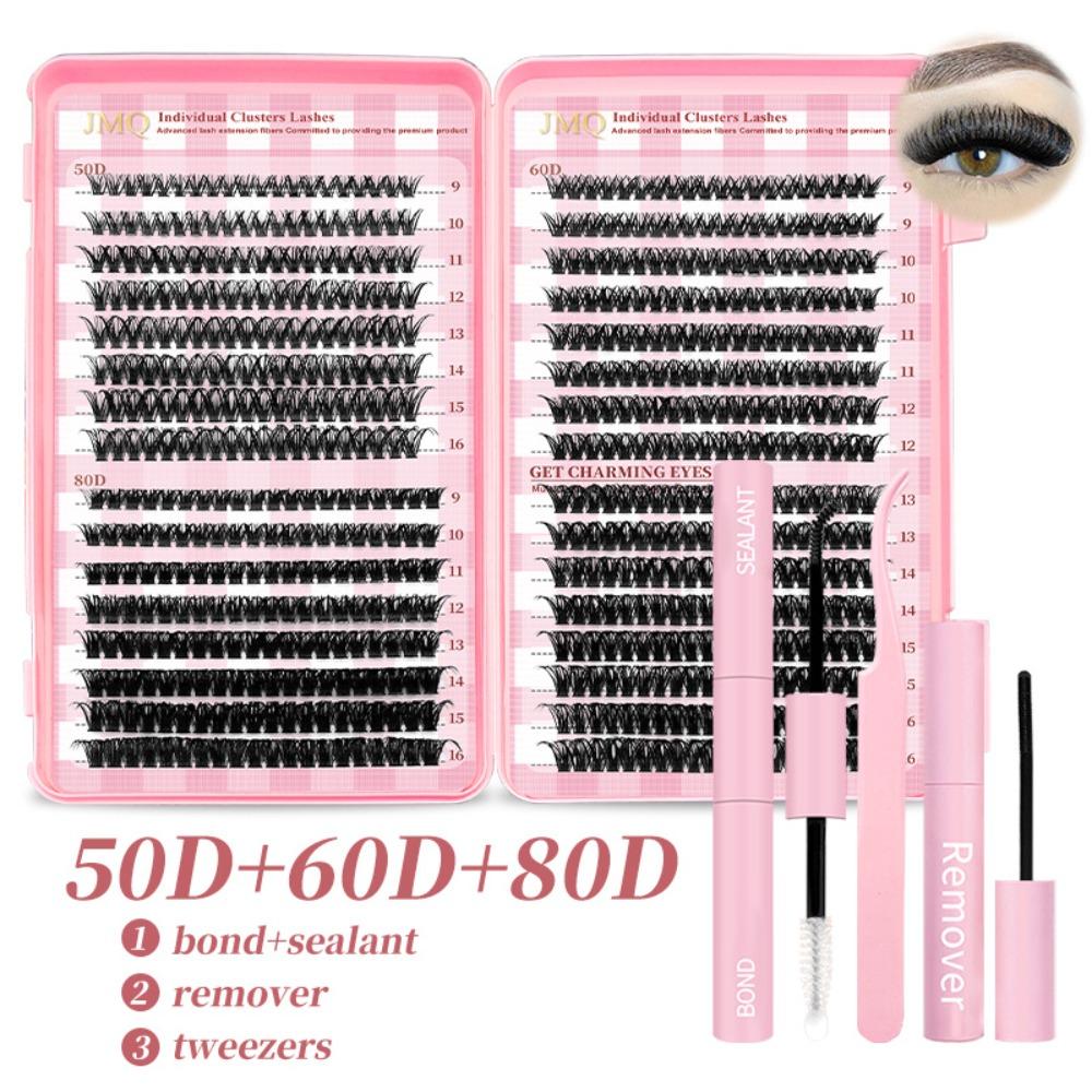 9-16mm Length False Eyelashes Natural Look Wispy Style DIY Lash Extension Kit Fluffy Clusters Volume Fans Fake Eyelash