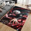 Anime-Inspired Carpet with White-Haired Character and Red Theme Suitable for use as an anti-slip for living room bedroom sofas