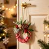 Plush Christmas Wreath Pendant with Bell Christmas Wreath Ornament Mini Christmas Wreath  Party
