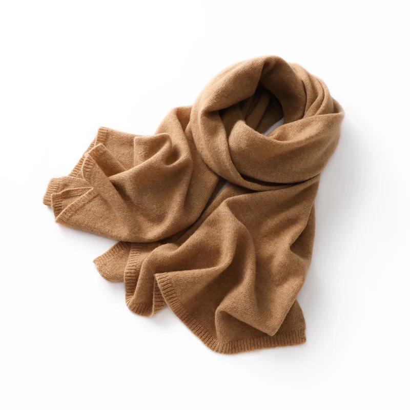 Quality 100% Cashmere Scarf For Women  Men Solid Color Warm Winter Knit Wrap Soft Luxury Neck Warmer Fashion Lightweight