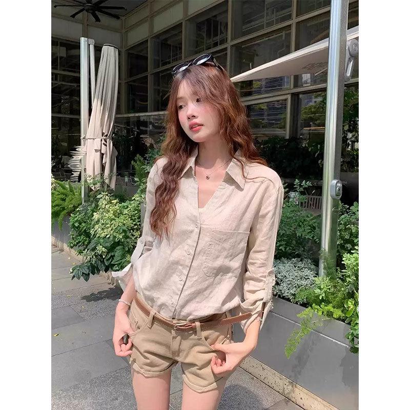 Women's French Retro Long Sleeve Shirt - 2026 Spring Collection, Loose-Fit, Classic Style