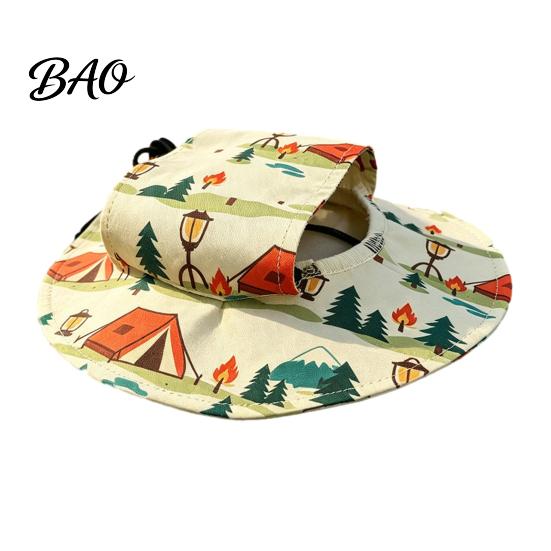 Cat Hat for Outdoor Activities Beach Hat, Summer Cap with Ear Holes, Adjustable Pet Lightweight Sun Small Dogs Cats Protection Non Slip