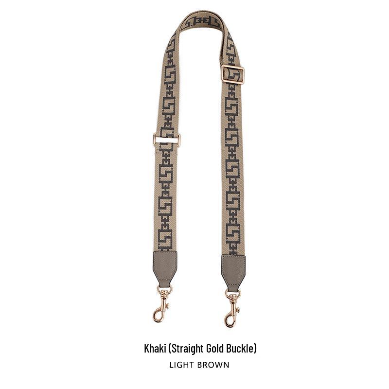 MHS-F-43 Crossbody Bag with Wide Lychee Grain Leather Strap and High-End Canvas Chain Pattern