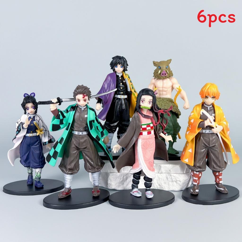 Demon Slayer Pvc Anime Figure Set With Collectible Characters For Fans And Giftgiving 6pcs