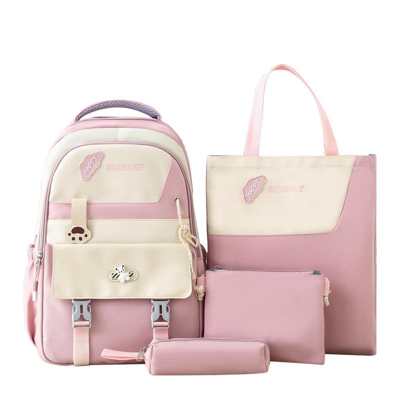 

Рюкзак для девочки высокой ценности большой вместимости рюкзак для матери и ребенка из четырех частей школьный рюкзак для средней школы розовый