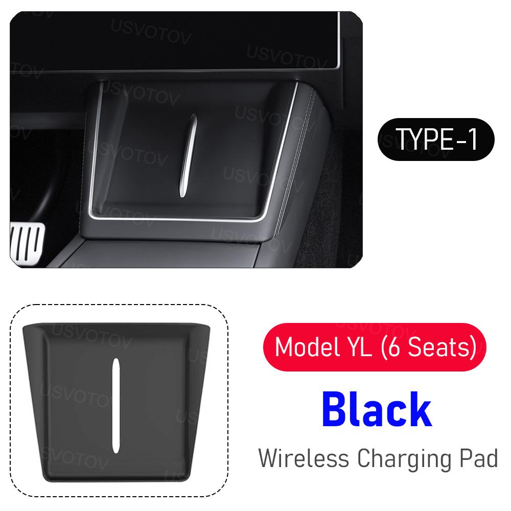 USVOTOV Silicone Wireless Charging Pad for Tesla Model YL (6 Seats) Y L Center Console Protective Silicone Mat Car Accessories