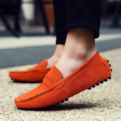 Men's Summer Suede Slip-On Loafers, Breathable Casual British Style, Plus Size 2088