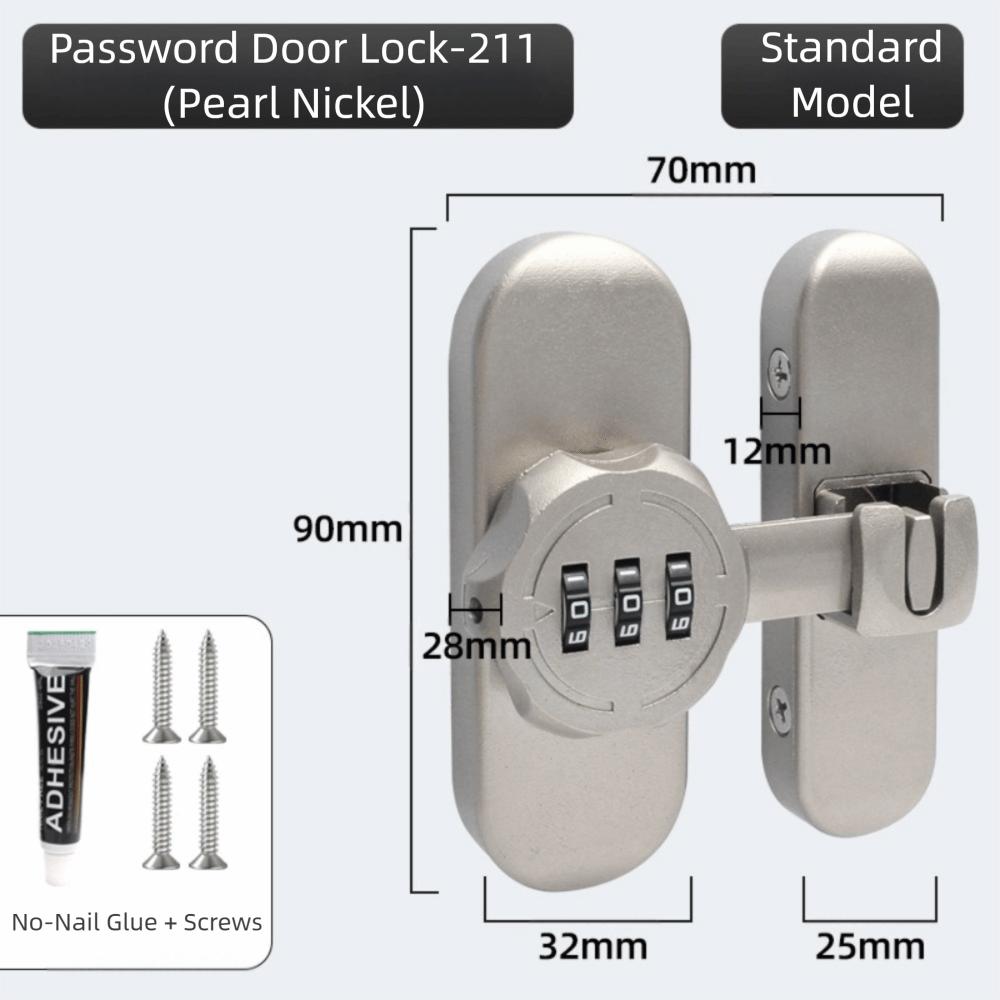 Zinc Alloy Password Lock Luminous Sign 90/180 Degree Sliding Door Lock Mechanical Password High-Security Door Bolts Storage Room