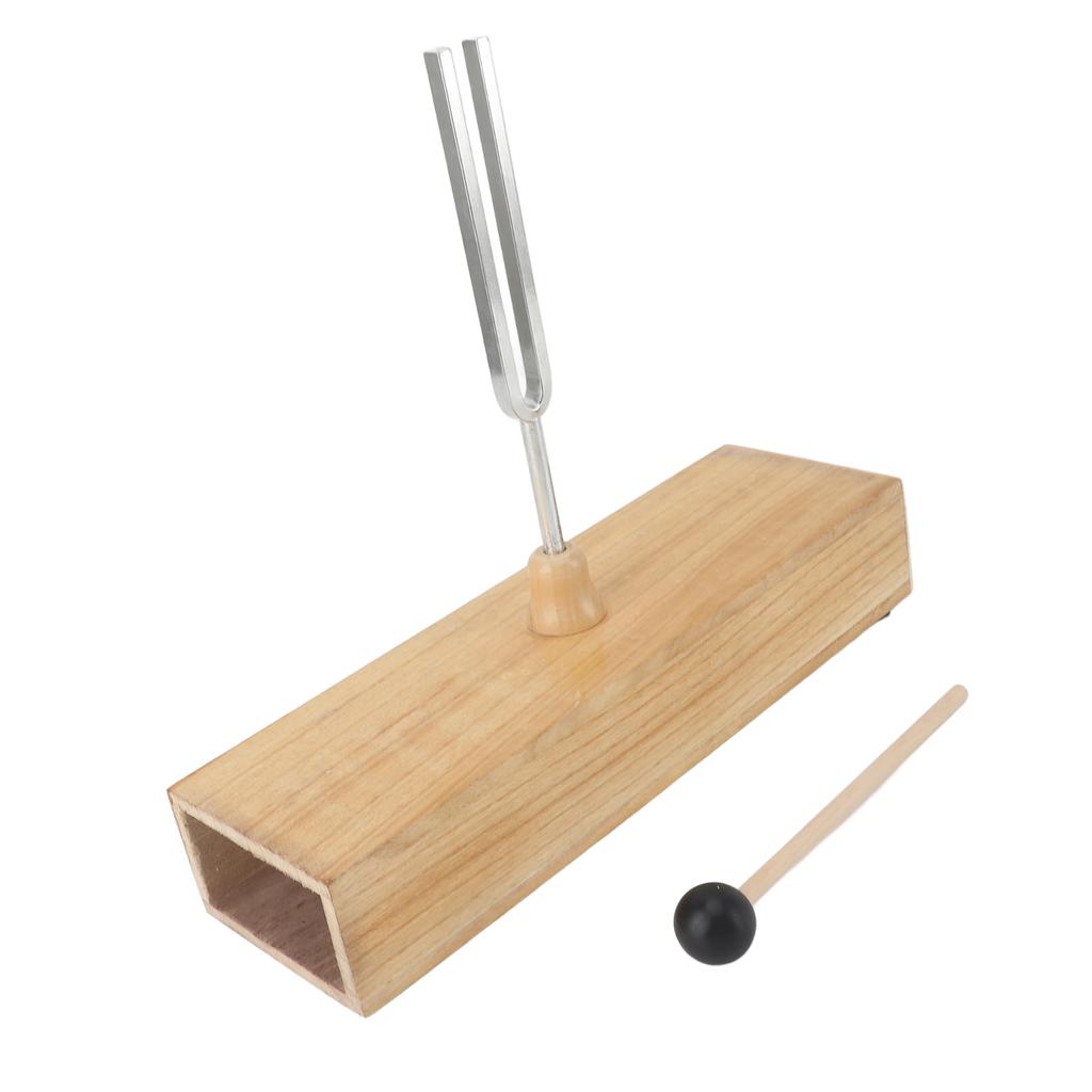 Stroik 256 Hz ze drewnianą pudłem rezonansowym i młotkiem Zestaw stroików do uzdrawiania Eksperyment akustyczny