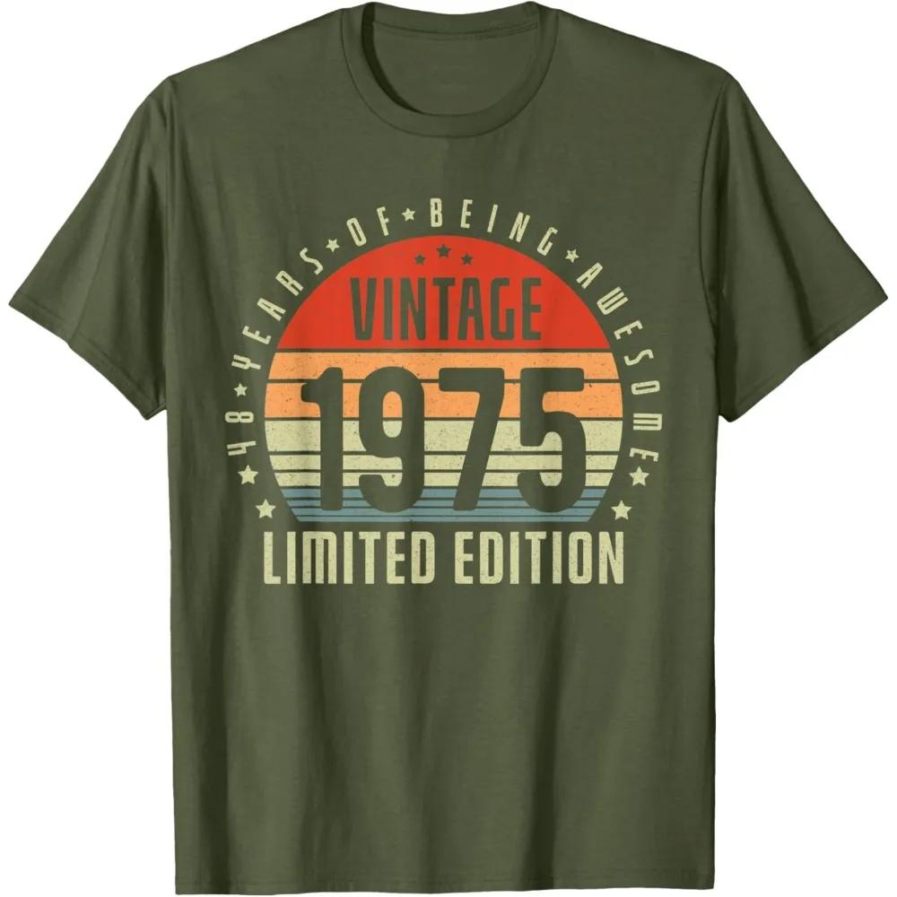 Vintage 1975 Limited Edition 50Year Old 50th Birthday T-Shirt Comfortable Personality High Quality Cotton Tops