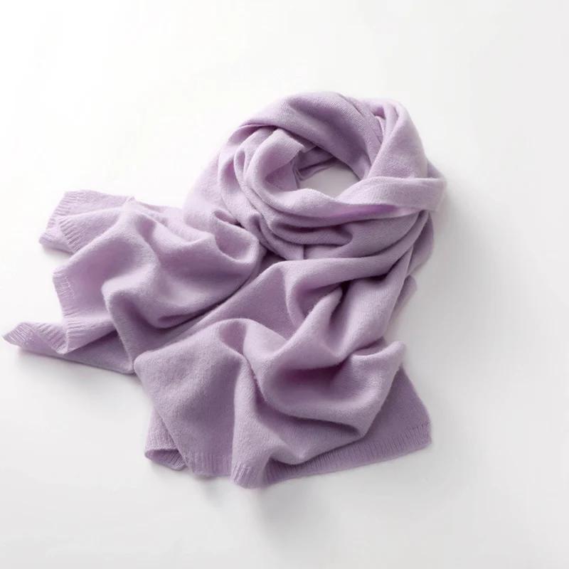 Quality 100% Cashmere Scarf For Women  Men Solid Color Warm Winter Knit Wrap Soft Luxury Neck Warmer Fashion Lightweight