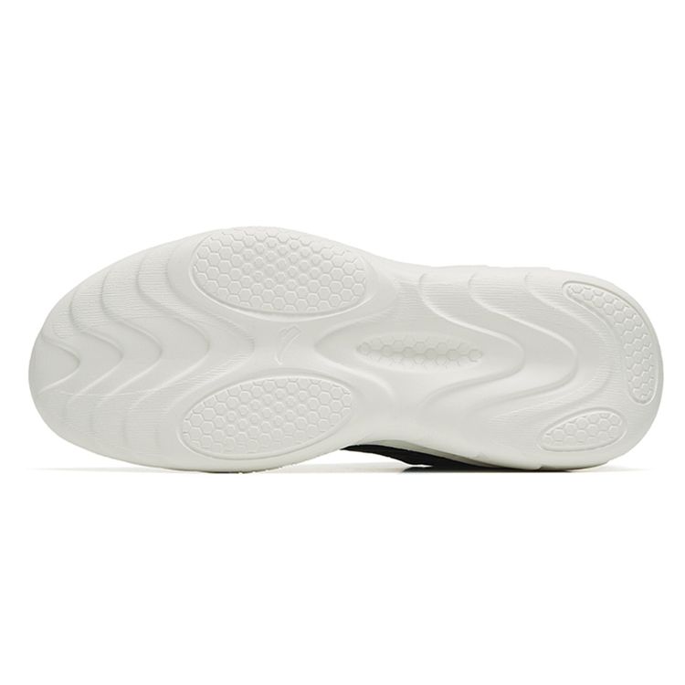Anta Lightweight Shock Absorbing Low Top Running Shoes Women Sneaker Black Gold White 122247715-3