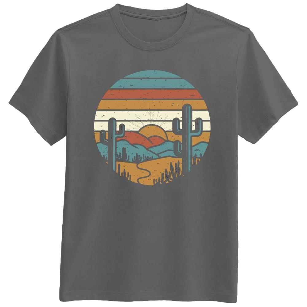 Cactus Sunset Vintage Desert Saguaro Retro T Shirt Tee Mens Womens Gift New 2XL