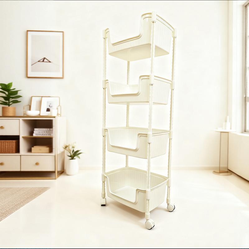 Передвижная многоярусная полка для хранения: Напольная тележка для кухни, закусок, игрушек и овощей 3 layers