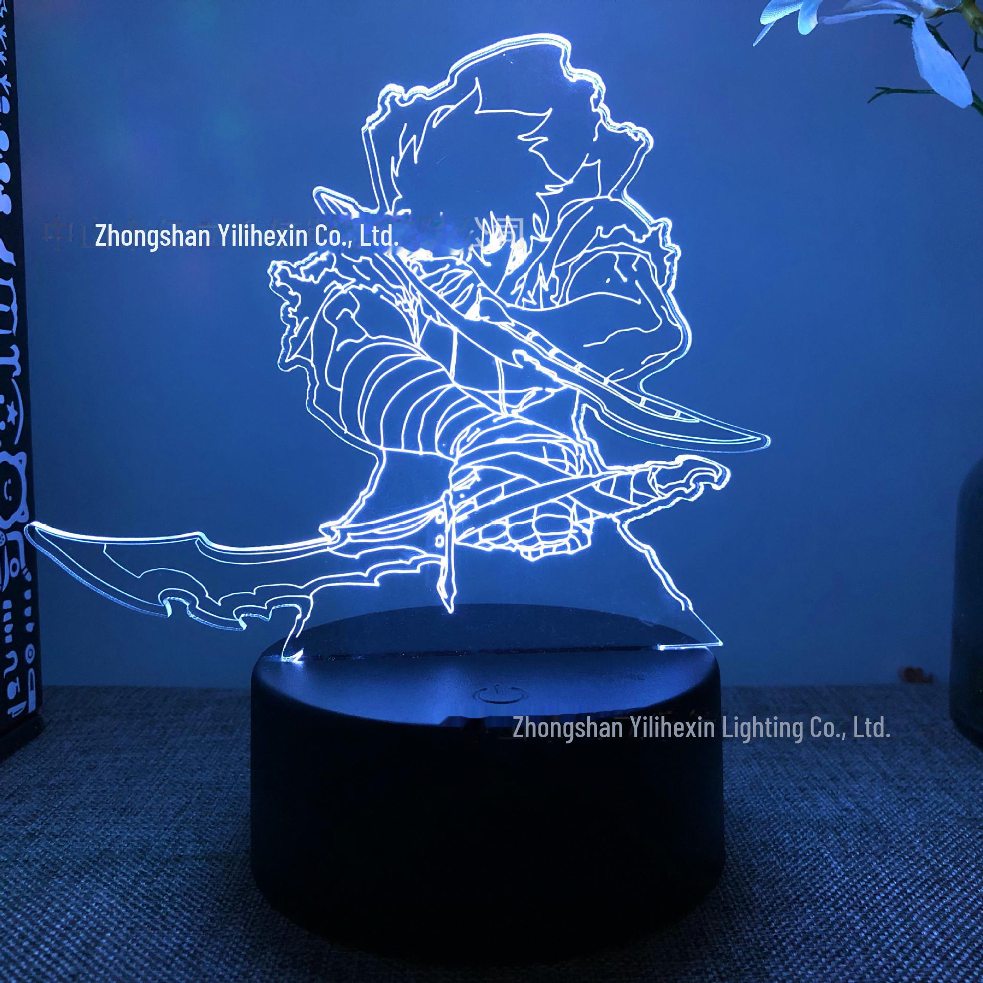 

Модернизированный японский 3D ночник - USB цветная сенсорная лампа для спальни и креативного подарка на праздник USB Black Remote 16-Color