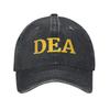 DEA Logo US Bundes-Abfangagentur Baseballkappen Vintage Used Gewaschen Snapback Hut Unisex Damen Verstellbare Passform Hüte Kappe