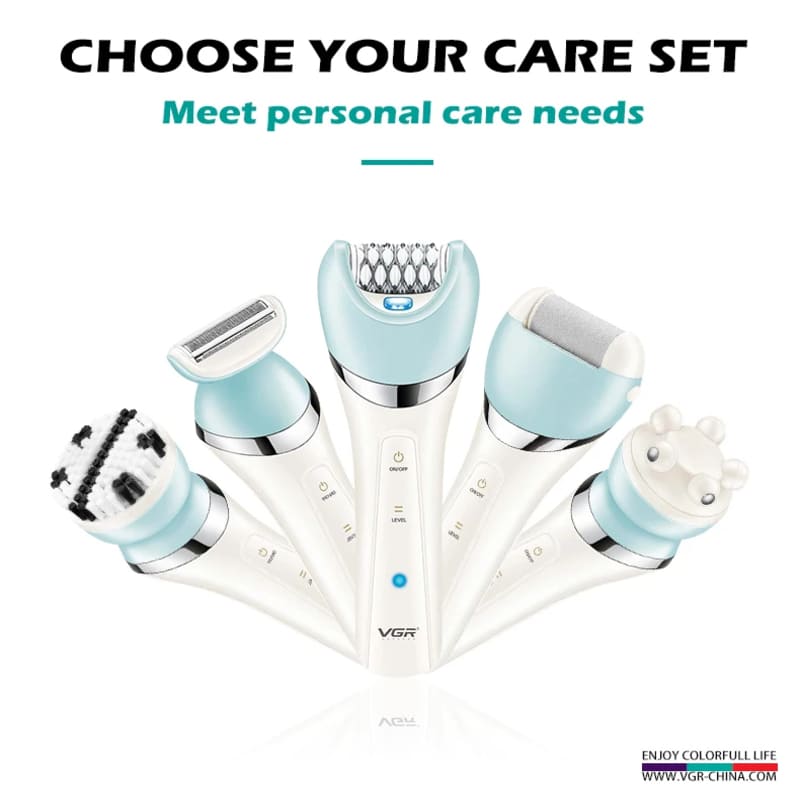 Lightweight and Portable Large-capacity Battery Women's Epilator IPX4 Washable Multi-function Shaver Electric Epilator Hair Removal Device Set
