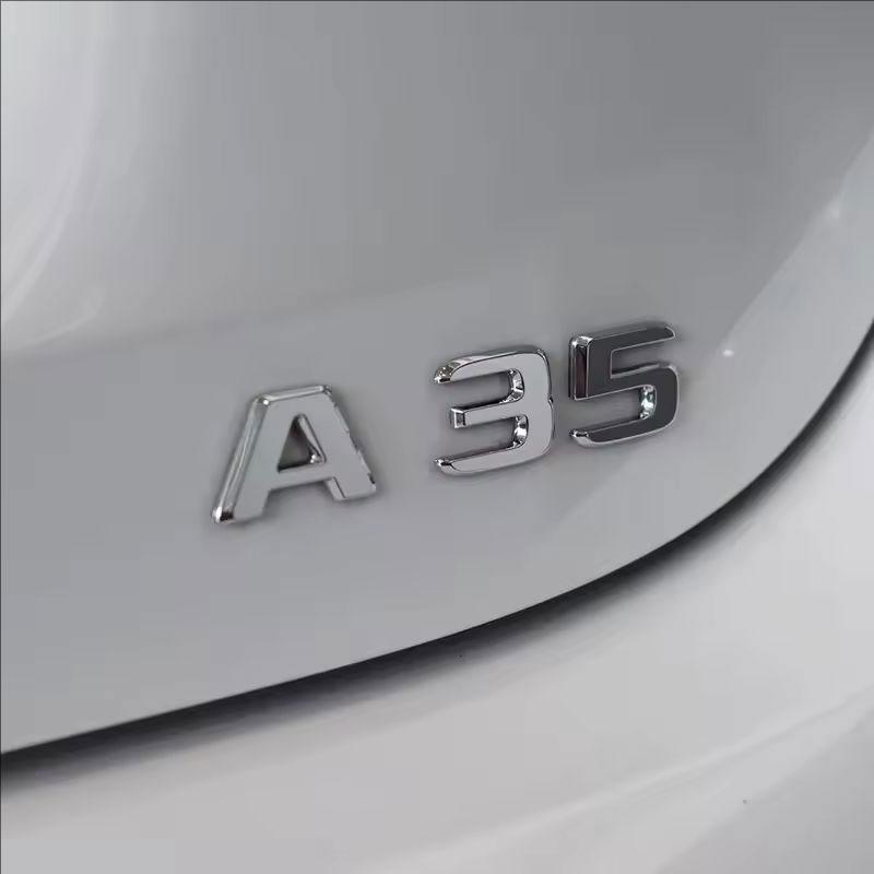 AAZD1 3D ABS Black Chrome Car Letters For A35 A45 A160 A180 A200 A220 A250 Emblem Logo Badge Rear Trunk Sticker Accessories