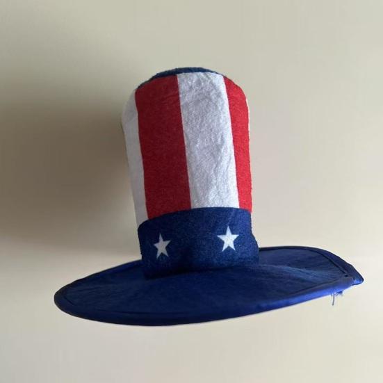 1 Set July 4th Goose Outfits, Patriotic Porch Goose Costume, Independence Day Apparel, Stars Stripes Hat Bow Tie for Lawn 23 Inch Goose Statue