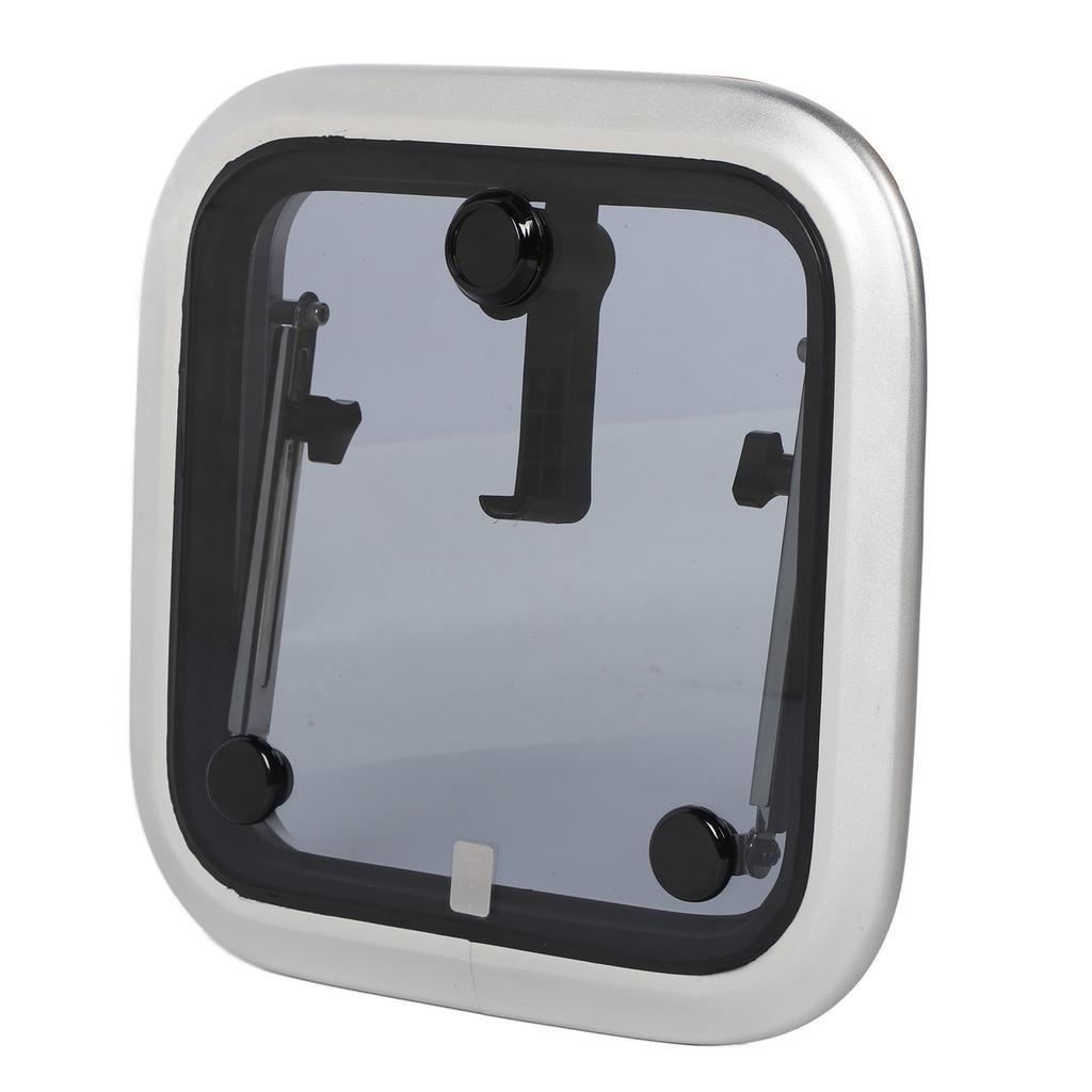 Marine Hatch Porthole Window 15 X 15in Square Aluminum Alloy Deck Hatch Window with Support Rod and Handle for Yacht RV