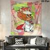 Tom Jerry Friendship Tapestry Fashion Print Background Cloth Homestay Soft Decoration Tapestry Atmospheric Background Cloth Gift