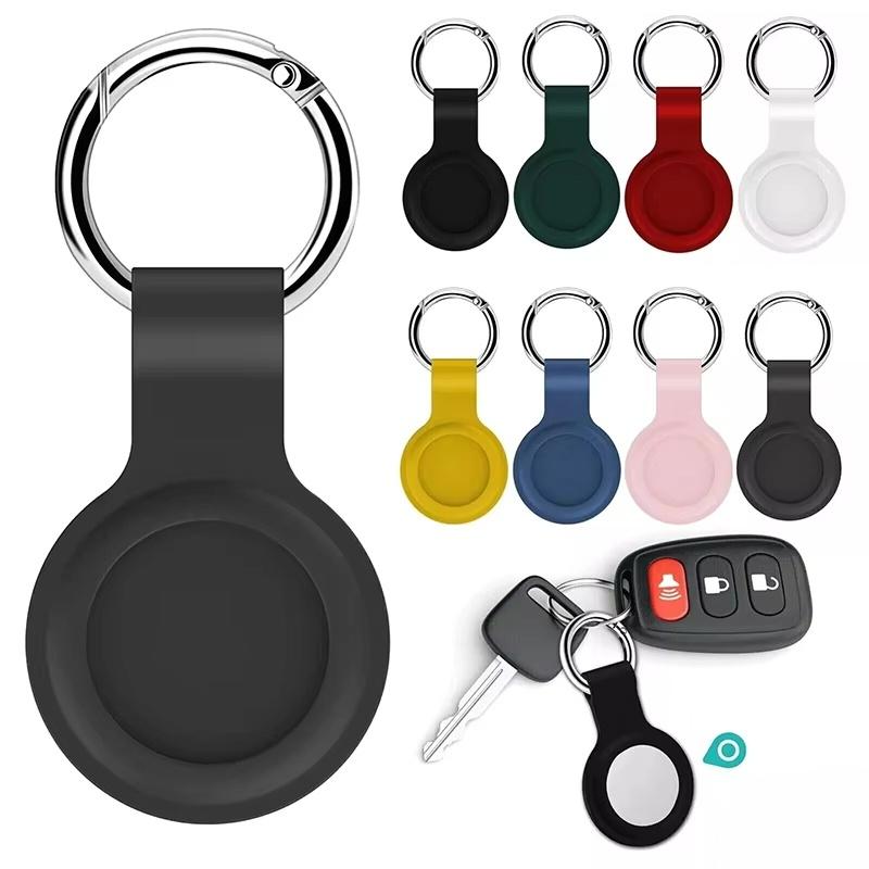 Cover For Apple Airtags Case Liquid Silicone Protective Shell Tracker Accessories Anti-scratch Sleeve With Keychain Air Tag Case
