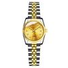 Diamond Face Steel Belt Calendar Watch Female Simple Casual Student Fashion Quartz Gold Suit Men'S Watch Couple