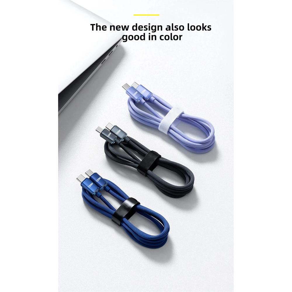 Kabel USB typu C do USB C 120W do iPhone 15 Pro Max PD Szybkie ładowanie Przewód do transmisji danych do Samsunga Xiaomi 14 Oneplus 12 POCO OPPO