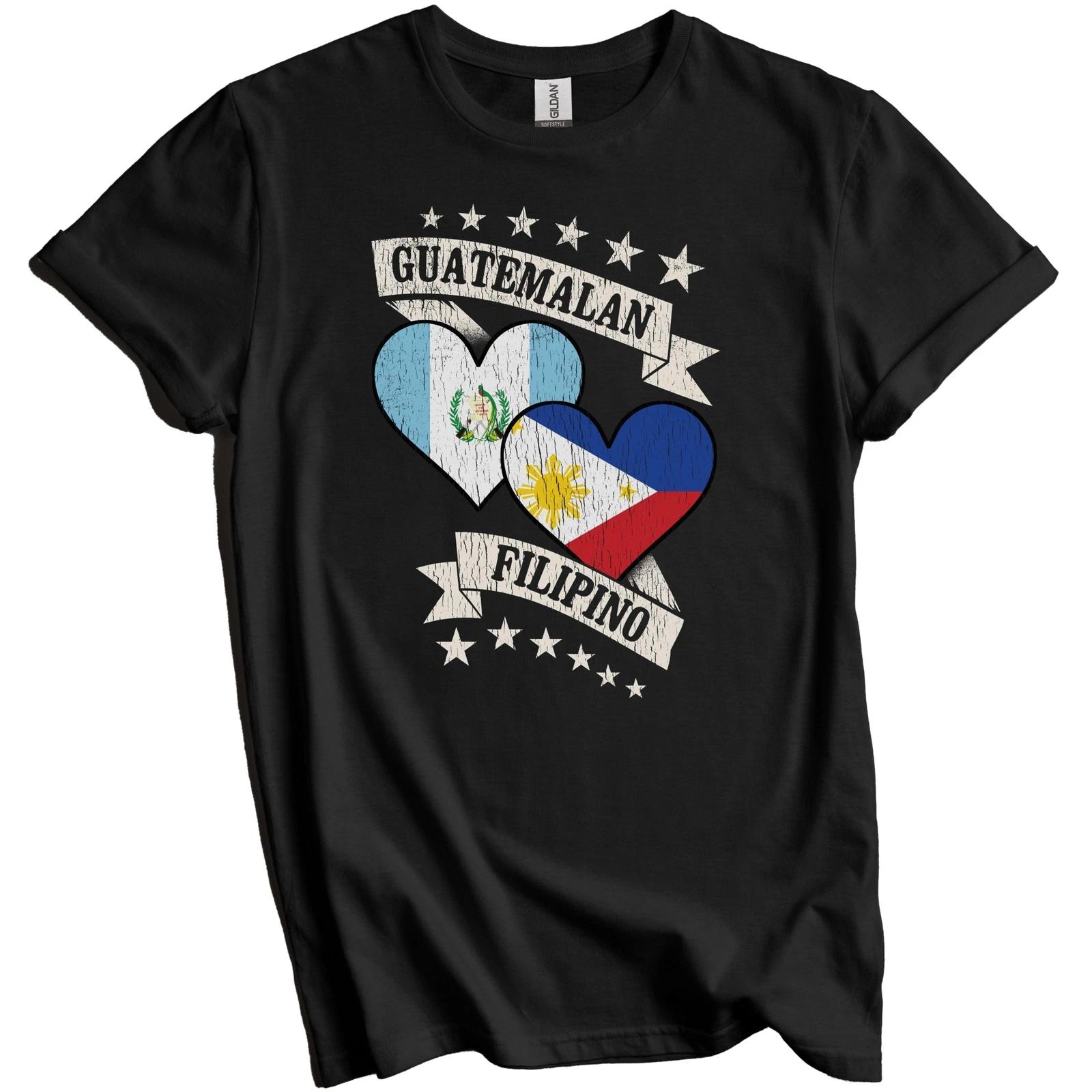Guatemalan Filipino Heart Flags Guatemala Philippines T-Shirt L