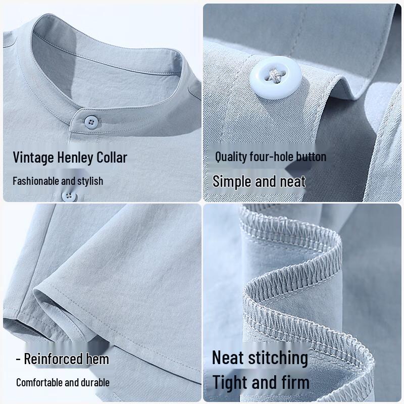 TonLion Men's Summer Casual Henley Shirt