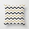 New Simple Geometric Stripes Wavy Golden Peach Leather Velvet Pillowcase Car Sofa Cushion Pillowcase
