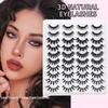 3D Enamel Color Natural Thick Curled Eyelashes - 20 Pairs Mixed Pack with Black Stem