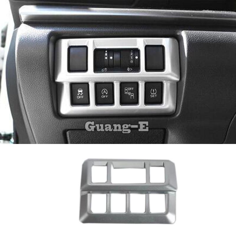 For SUBARU XV 2018     Car ABS Matte Front Headlight Light Switch Button Inner Trim Frame Lamp Panel Hoods 1pcs