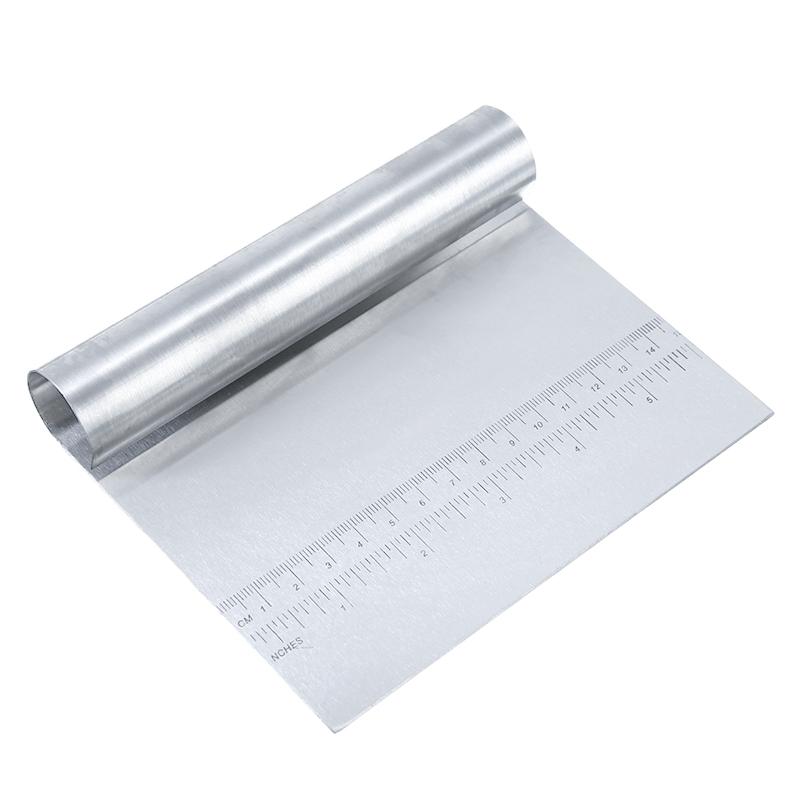 Stainless Steel Pastry Bench Scraper Dough Cutter Pizza Cake Cookies Divider