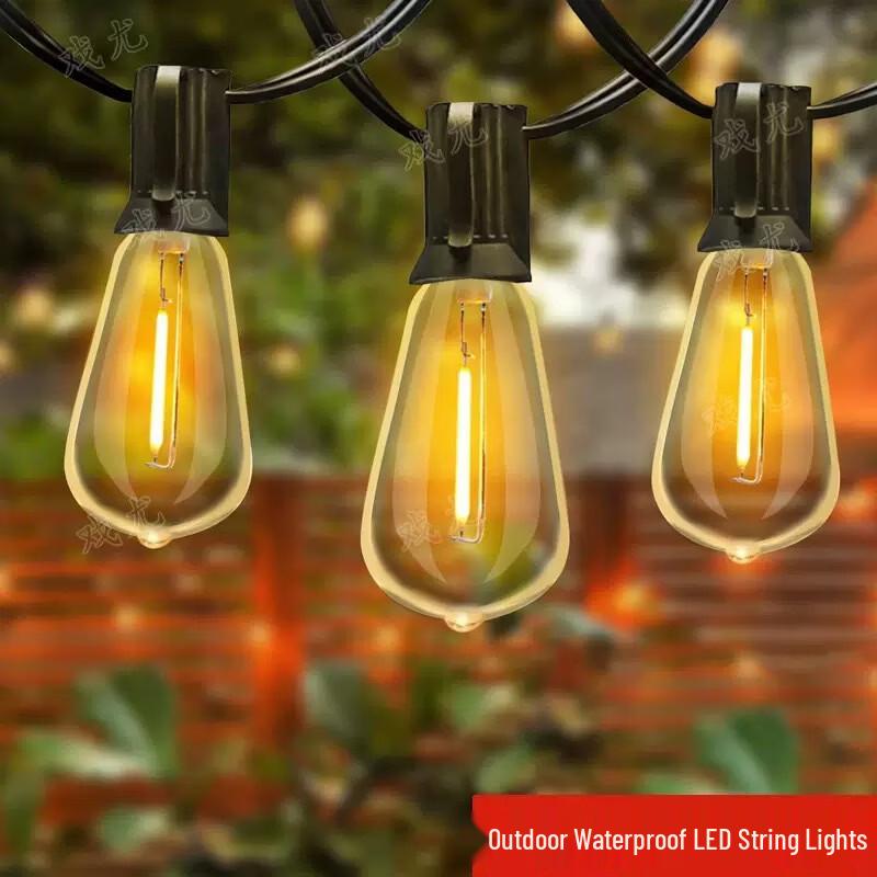 Oeny Retro Solar Outdoor String Lights