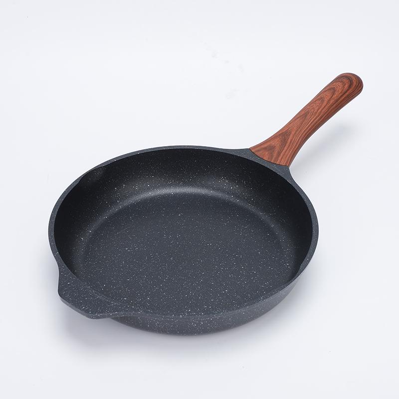 Non-stick Aluminum Die Cast Frying Pan Lightweight Flat Bottom Universal 10 Inch 11 Inch Induction Base Safe Cookware чёрный