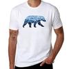 Geometric Bear Blue Mountains Tshirt Fashion Casual Short Sleeve Top