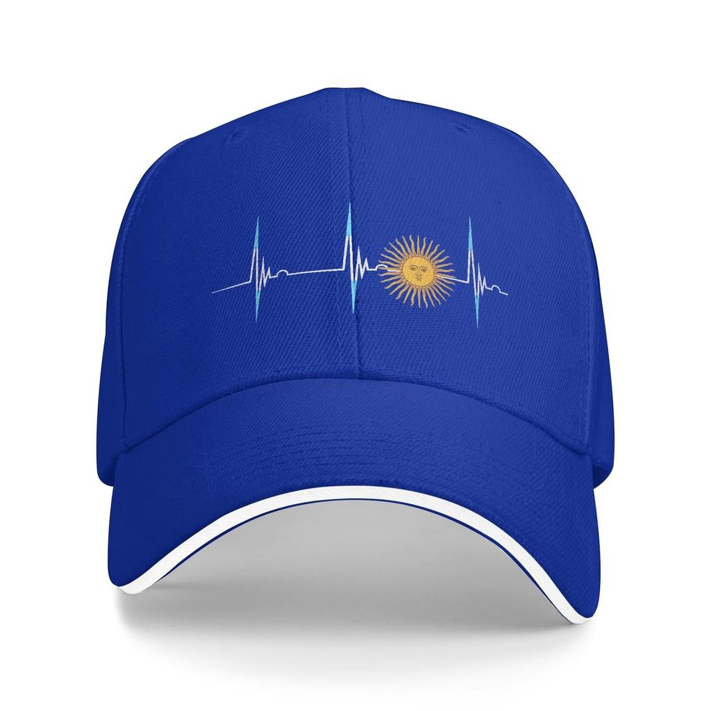 Argentina Sun Heartbeat Baseball Cap Unisex Adult Polyester Adjustable Outdoor Curved Brim Hat