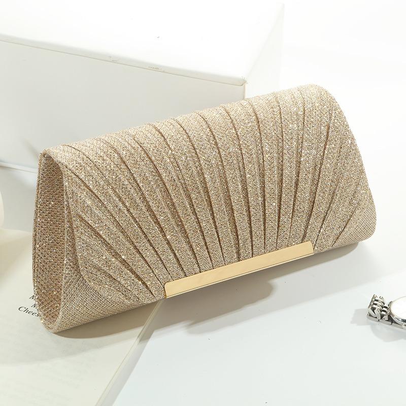 Hot-selling sequined pleated bag, women's dinner bag chain shoulder women's party bag banquet bag shoulder bag