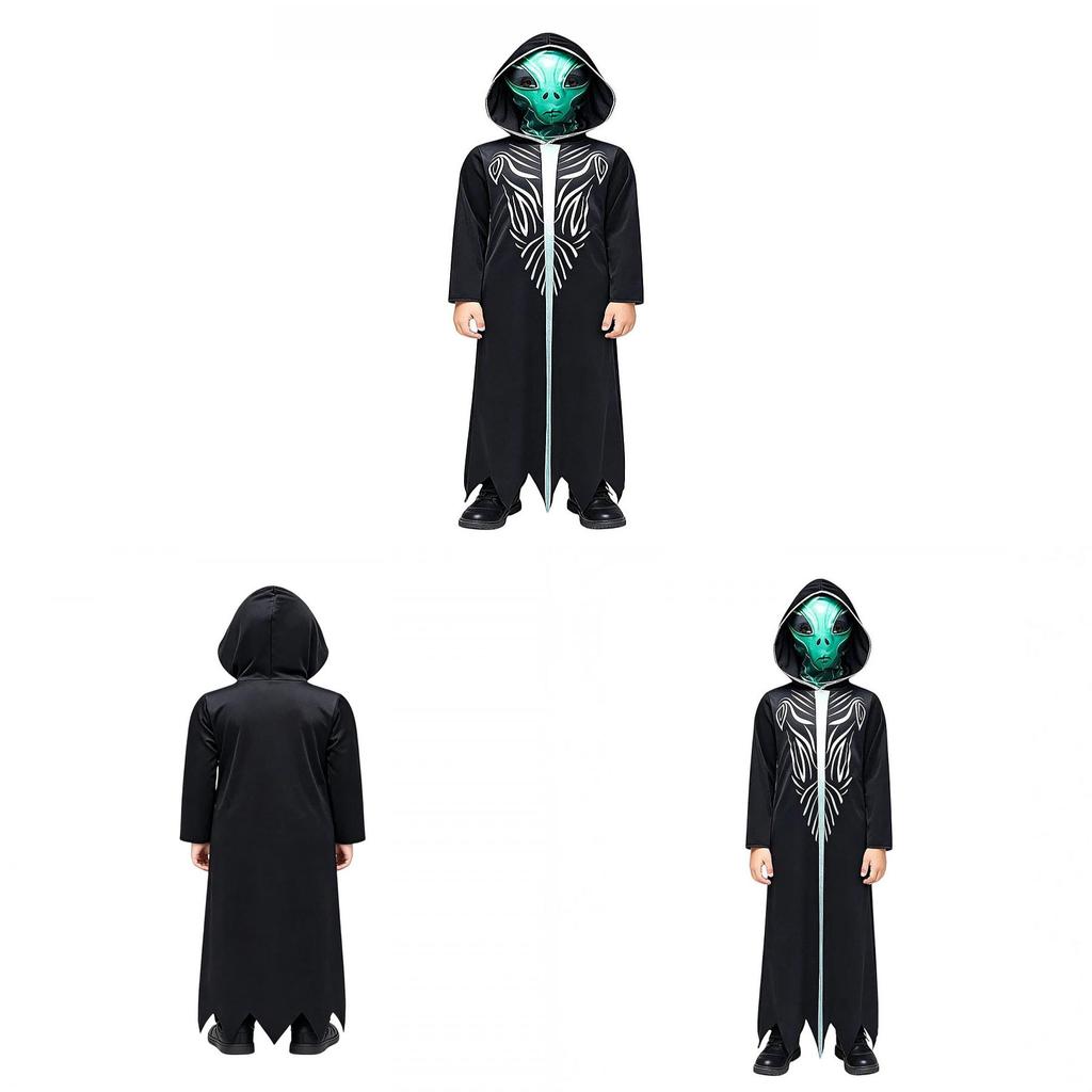Alien-Schattenkostüm für Kinder mit Aufdruck für Halloween-Bühnenauftritte