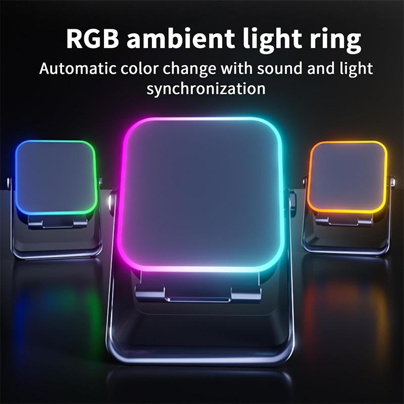 Auto-induction Wireless Induction Speaker Dual Mode RGB Ambient Light Bluetooth Speaker Portable Enhance Sound Quality