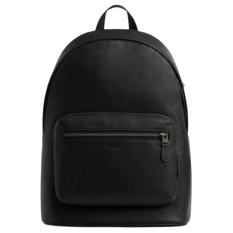 

Coach West 32 Zipper Closure Pebbled Leather Backpack Large Men Backpack Bronze Black CX141-QBBK Basic Set (Bag+Dust Bag)