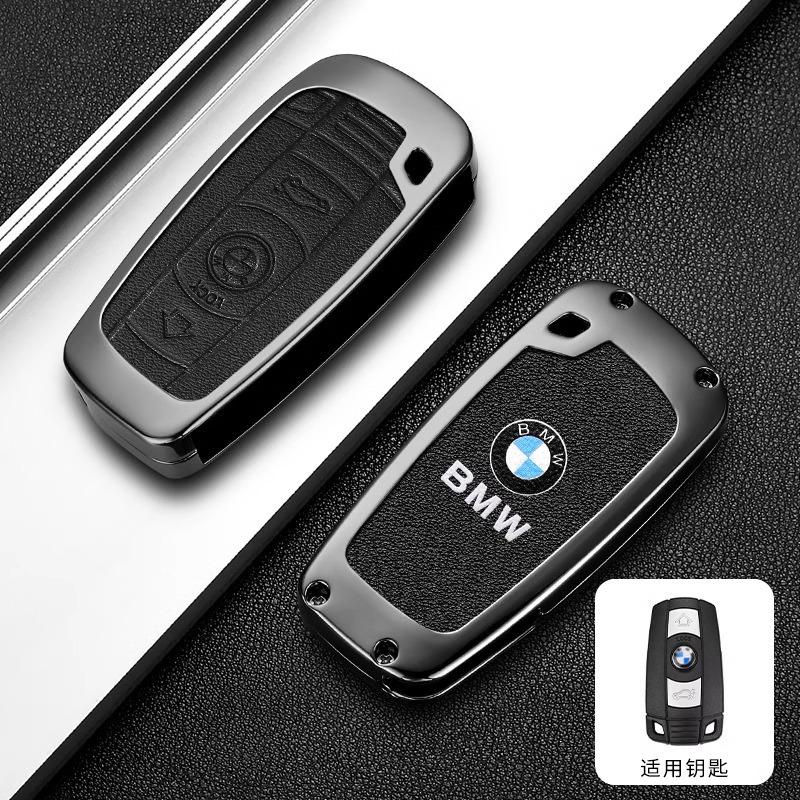 BBKT7 Zinc Alloy Leather Car Smart Key Case Cover for BMW 1 3 5 7 Series X1 X3 X4 X5 F10 F15 F16 F20 F30 F18 F25 M3 M4 E34 Sticker