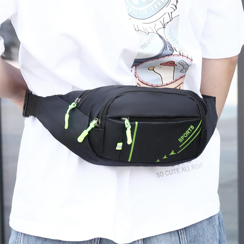 Anti-Theft Men's Waist Bag - Slim Fit Fanny Pack, Waterproof Sports Phone Pouch, Multi-Layer Secure Bum Bag for Running & Travel