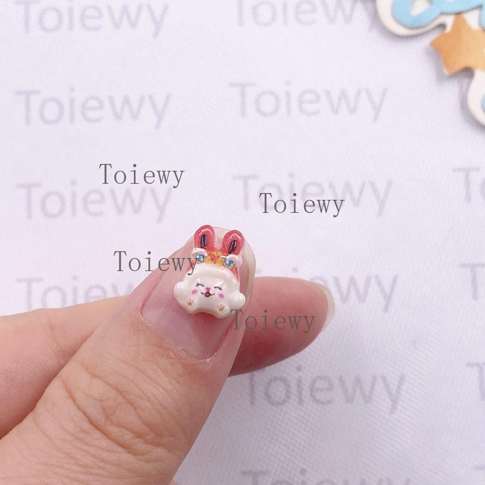 50pcs Resin Colorful Mini Kawaii Cartoon Rabbit Art Nail Flat back Stone Applique DIY Wedding Scrapbook Decor Crafts Accessories