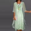 Long Dresses for Women Elegant Floral Printed Maxi Dresses Casual Round Neck Sleeveless Party Dresses 2 Piece Fashion Sets