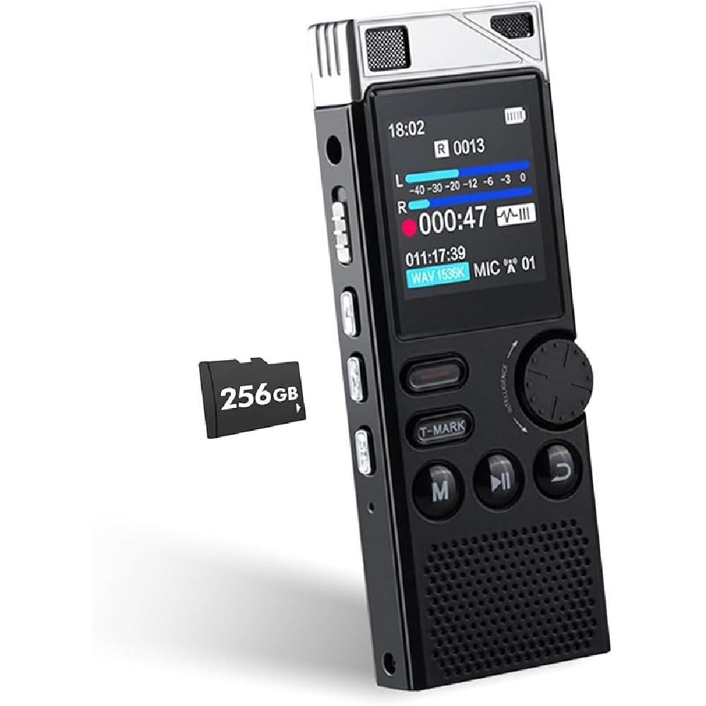 Bobo Life Professionele 264GB Digitale Voice Recorder - 18000 Uur Opnameapparaat Met Afspelen, MP3-speler, Wachtwoordbeveiliging, Variabele Snelheid
