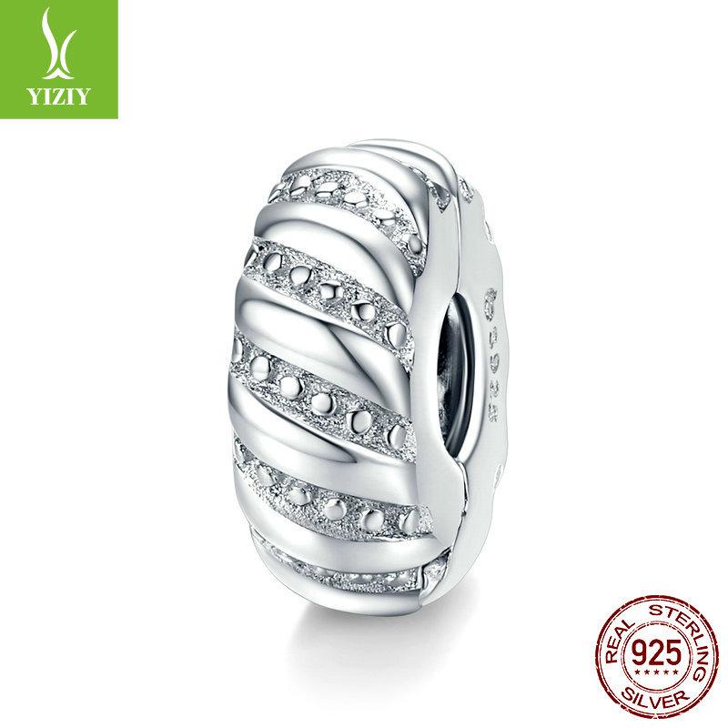 S925 Sterling Silver Silicone Positioning Bead Spacer Collection Diagram, Electroplated Fashion Diy Bracelet Beaded Accessories