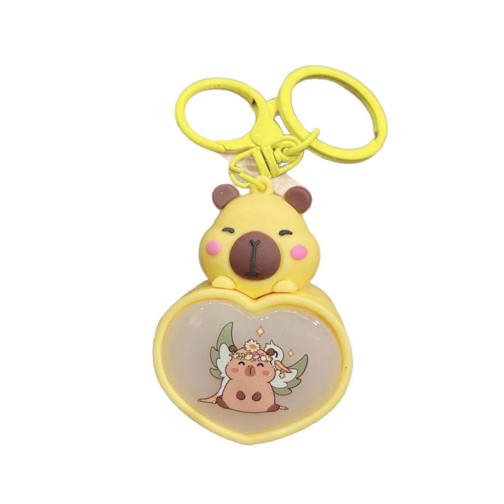 Glowing Capybara Night Light Keychain - Cute Cartoon Pendant
